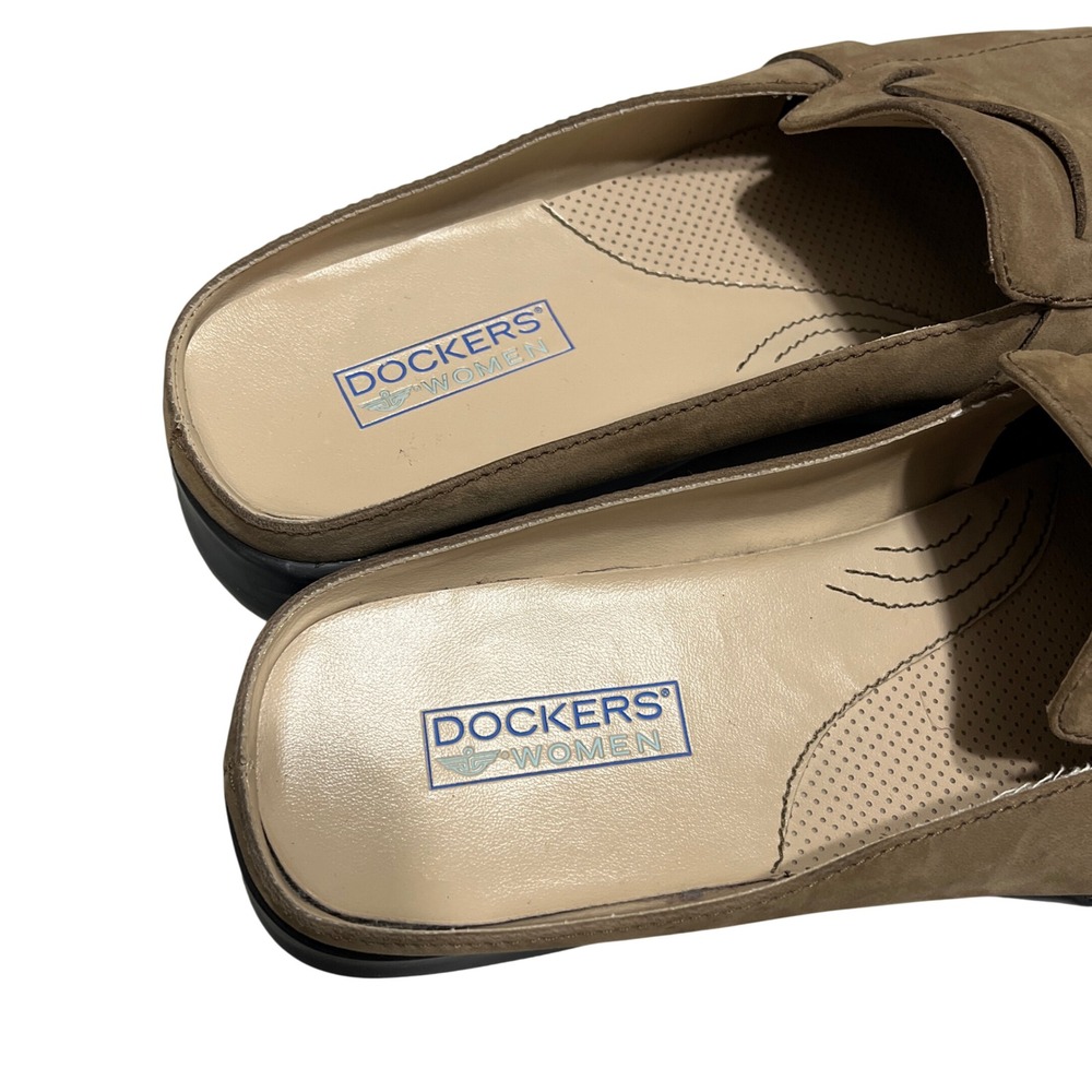 Dockers Women's Brown Leather Mule Loafers Comfort‎ Slip On Shoes Size 10M - Picture 4 of 6